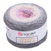Obrázok ku produktu Pletacia vlna YarnArt FLOWERS ALPACA 413 sivá žltá fialová ružová