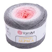 Obrázok ku produktu Pletacia vlna YarnArt FLOWERS ALPACA 406 sivá ružová