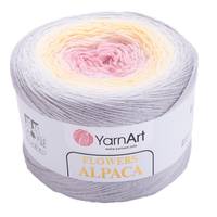 Obrázok ku produktu Pletacia vlna YarnArt FLOWERS ALPACA 404 sivá žltá ružová
