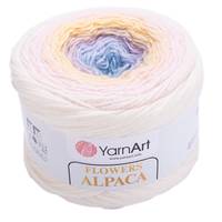 Obrázok ku produktu Pletacia vlna YarnArt FLOWERS ALPACA 402 smotanová žltá fialová modrá