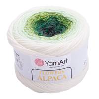 Obrázok ku produktu Pletacia vlna YarnArt FLOWERS ALPACA 401 smotanová zelená