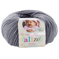 Obrázok ku produktu Pletacia vlna Alize BABY WOOL 119 sivá