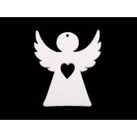 Obrázok ku produktu OZDOBA drevená anjel srdce biela