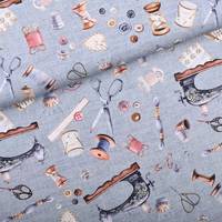 Obrázok ku produktu DEKORAČNÁ LÁTKA krajčírstvo modrá sivá