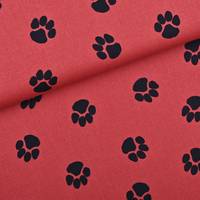 Obrázok ku produktu DEKORAČNÁ LÁTKA labka oranžová tmavá čierna