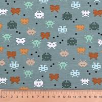 Obrázok ku produktu BAVLNENÝ ÚPLET pixel zelená modrá