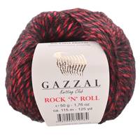 Obrázok ku produktu Pletacia priadza Gazzal ROCK 'N' ROLL 13950 čierna červená