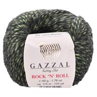 Obrázok ku produktu Pletacia priadza Gazzal ROCK 'N' ROLL 13957 čierna zelená