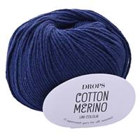 Obrázok ku produktu Pletacia vlna Drops COTTON MERINO UNI COLOUR 08 tmavá modrá