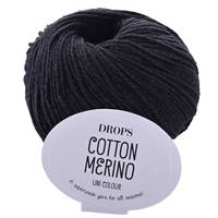 Obrázok ku produktu Pletacia vlna Drops COTTON MERINO UNI COLOUR 02 čierna