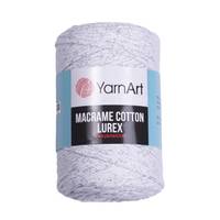Obrázok ku produktu Špagát na macrame techniku YarnArt MACRAME COTTON LUREX 720 biela strieborná