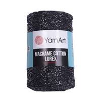 Obrázok ku produktu Špagát na macrame techniku YarnArt MACRAME COTTON LUREX 723 čierna strieborná