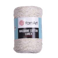 Obrázok ku produktu Špagát na macrame techniku YarnArt MACRAME COTTON LUREX 724 smotanová zlatá
