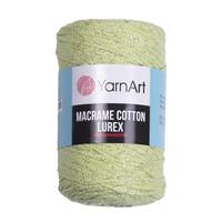 Obrázok ku produktu Špagát na macrame techniku YarnArt MACRAME COTTON LUREX 726 zelená strieborná