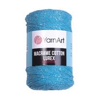 Obrázok ku produktu Špagát na macrame techniku YarnArt MACRAME COTTON LUREX 733 modrá tyrkysová strieborná