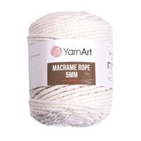 Obrázok ku produktu Špagát na macrame techniku YarnArt MACRAME ROPE 5mm 752 smotanová