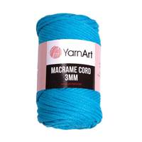 Obrázok ku produktu Špagát na macrame techniku YarnArt MACRAME CORD 3mm 763 modrá tyrkysová