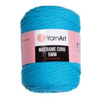 Obrázok ku produktu Špagát na macrame techniku YarnArt MACRAME CORD 5mm 763 modrá tyrkysová