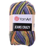 Obrázok ku produktu Pletacia priadza YarnArt JEANS CRAZY 8213 fialová oranžová zelená