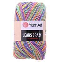 Obrázok ku produktu Pletacia priadza YarnArt JEANS CRAZY 8215 zelená ružová oranžová modrá fialová