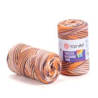Obrázok ku produktu Špagát na macrame techniku YartArt TWISTED MACRAME VR 3mm 927 hnedá béžová oranžová