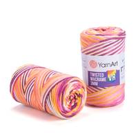 Obrázok ku produktu Špagát na macrame techniku YartArt TWISTED MACRAME VR 3mm 912 oranžová žltá ružová smotanová
