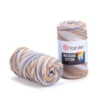 Obrázok ku produktu Špagát na macrame techniku YarnArt MACRAME COTTON VR 918 sivá béžová smotanová