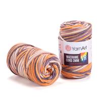 Obrázok ku produktu Špagát na macrame techniku YarnArt MACRAME CORD VR 3mm 927 hnedá béžová oranžová