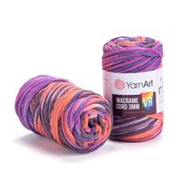 Obrázok ku produktu Špagát na macrame techniku YarnArt MACRAME CORD VR 3mm 922 oranžová fialová ružová