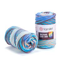 Obrázok ku produktu Špagát na macrame techniku YarnArt MACRAME CORD VR 3mm 921 modrá béžová hnedá