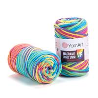 Obrázok ku produktu Špagát na macrame techniku YarnArt MACRAME CORD VR 3mm 919 modrá zelená oranžová žltá