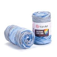Obrázok ku produktu Špagát na macrame techniku YarnArt MACRAME CORD VR 3mm 916 sivá modrá svetlá