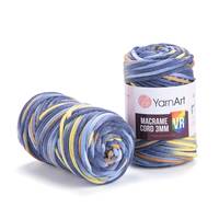 Obrázok ku produktu Špagát na macrame techniku YarnArt MACRAME CORD VR 3mm 915 modrá žltá