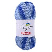 Obrázok ku produktu Pletacia priadza Rozetti Yarns PUZZLE 23 smotanová sivá modrá