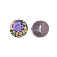 Obrázok ku produktu GOMBÍK 15mm ruža s kamienkom čierny