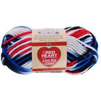 Obrázok ku produktu Pletacia priadza LISA BIG COLOR 00007 čierna modrá červená biela