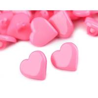 Obrázok ku produktu GOMBÍK 15mm plastový srdce ružová