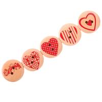 Obrázok ku produktu GOMBÍK 20mm drevený srdiečko MIX