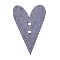 Obrázok ku produktu GOMBÍK DREVENÝ srdce veľké sivé svetlé 21 x 33 mm