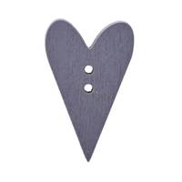 Obrázok ku produktu GOMBÍK DREVENÝ srdce veľké sivé tmavé 21 x 33 mm