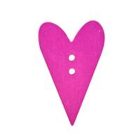 Obrázok ku produktu GOMBÍK DREVENÝ srdce veľké ružové tmavé 21 x 33 mm