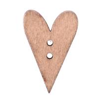 Obrázok ku produktu GOMBÍK DREVENÝ srdce veľké prírodné 21 x 33 mm