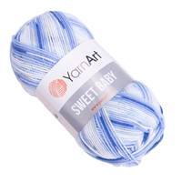 Obrázok ku produktu Pletacia vlna YarnArt SWEET BABY 900 modrá biela žltá