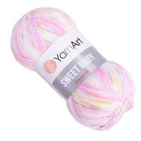 Obrázok ku produktu Pletacia vlna YarnArt SWEET BABY 901 biela ružová žltá
