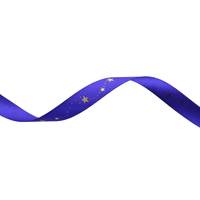 Obrázok ku produktu Atlasová stuha 15mm/19,70 m fialová zlatá hviezdy