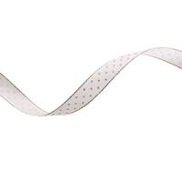 Obrázok ku produktu Atlasová stuha 15mm/18,50m smotanová zlatá bodka