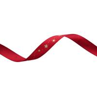 Obrázok ku produktu Atlasová stuha 15mm/16,60m červená zlatá hviezdy