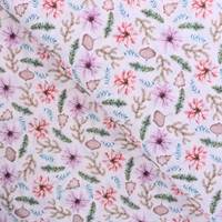 Obrázok ku produktu BAVLNENÁ LÁTKA vianočné ruže biela fialová zelená