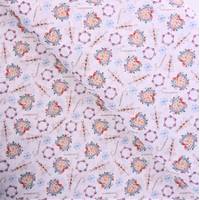 Obrázok ku produktu BAVLNENÁ LÁTKA vianočné srdcia stromy krúžky biela fialová modrá