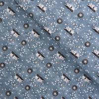 Obrázok ku produktu BAVLNENÁ LÁTKA vianočné zimná krajina modrá